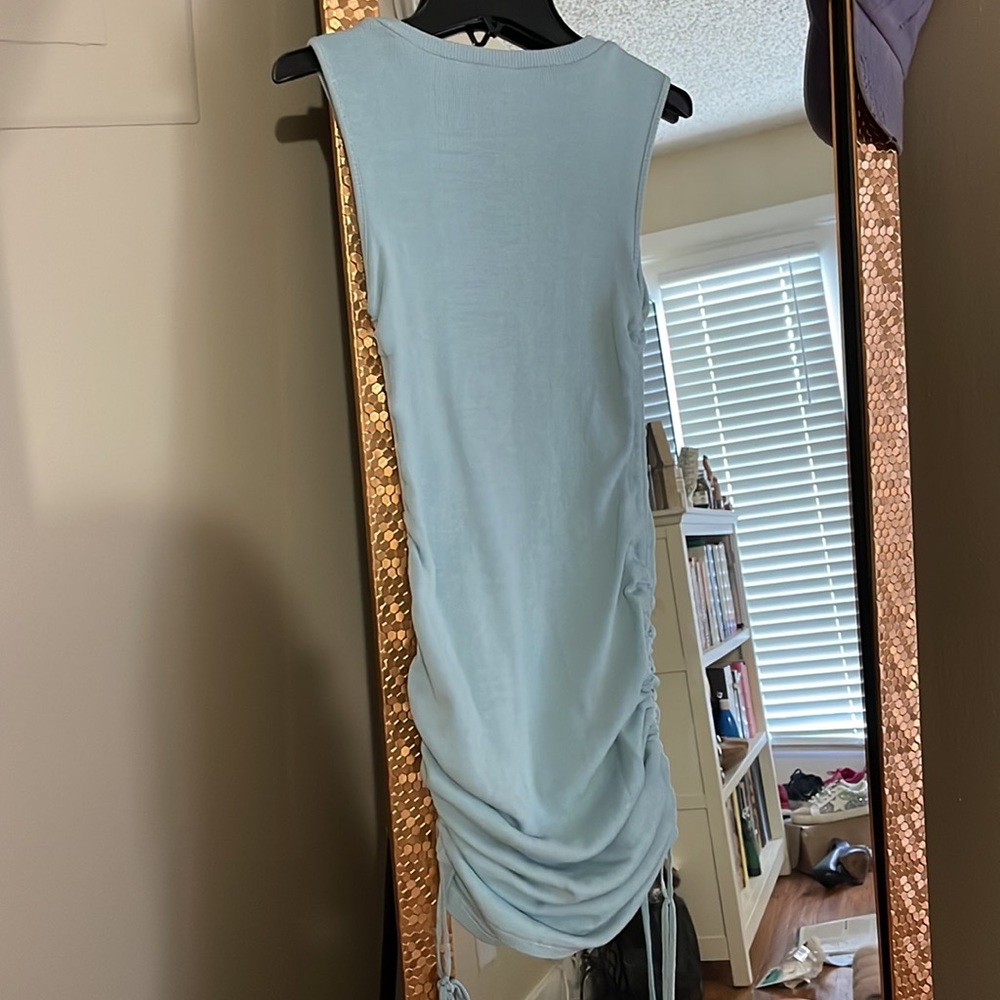 Blue Mini Dress Ruched Sides - Picture 2 of 3